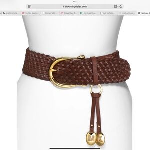 Braided leather waist belt